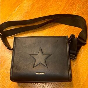 Vintage Havana Black Star Embossed Shoulder Bag